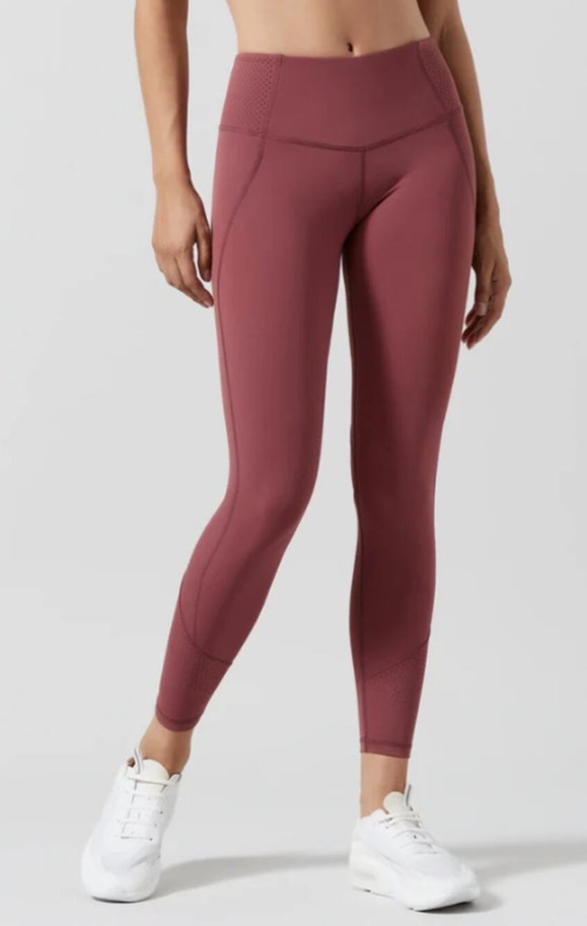 Lilybod Womens Arizona Leggings Apple Butter Pink Laser Cutting Poly Stretch XS